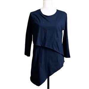 ASOS Maternity Nursing Asymmetric Top with Double Layer SZ US 6 Black NEW